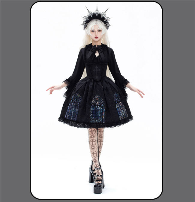 Susin Night Falls Cathedral Stained Glass Window Gothic Lolita Series