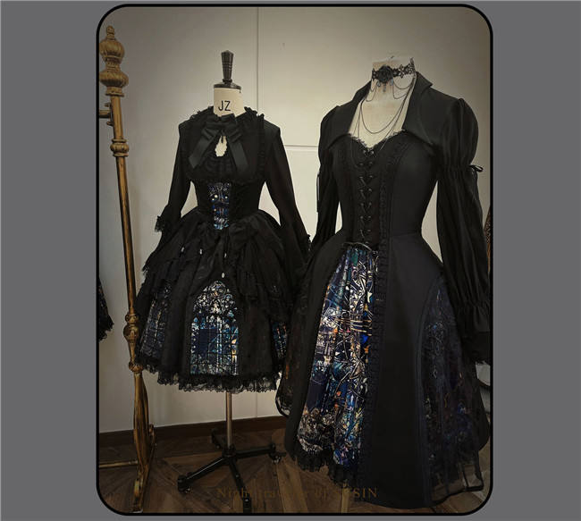 Susin Night Falls Cathedral Stained Glass Window Gothic Lolita Series