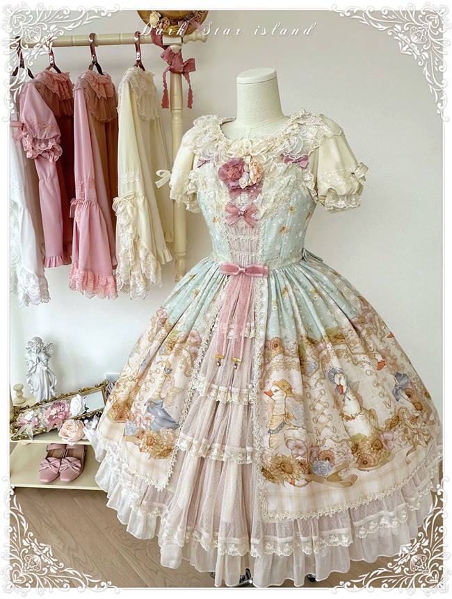 Dark Star Island Lilith's Farm Trip Front Open Lolita Dress