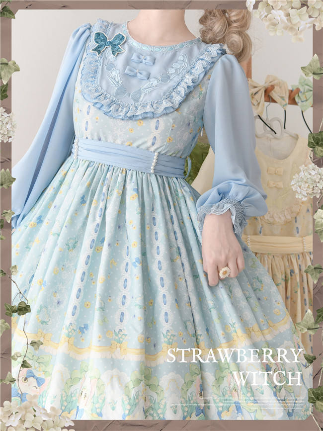 Strawberry Witch Kitten in the Lily of Valley Lolita Dress