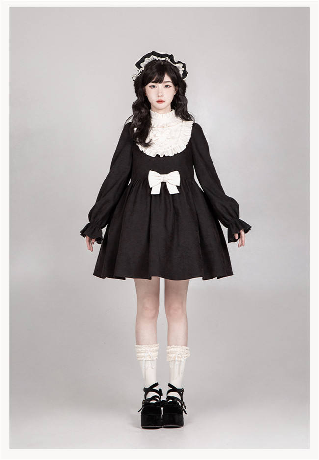 Withpuji The Twilight Choir Loose Doll Lolita Dress and Apron