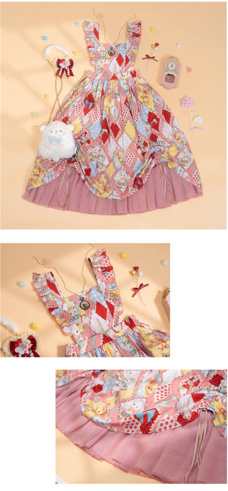 Showa Kaleidoscope Lolita One Piece, Salopette and Skirt