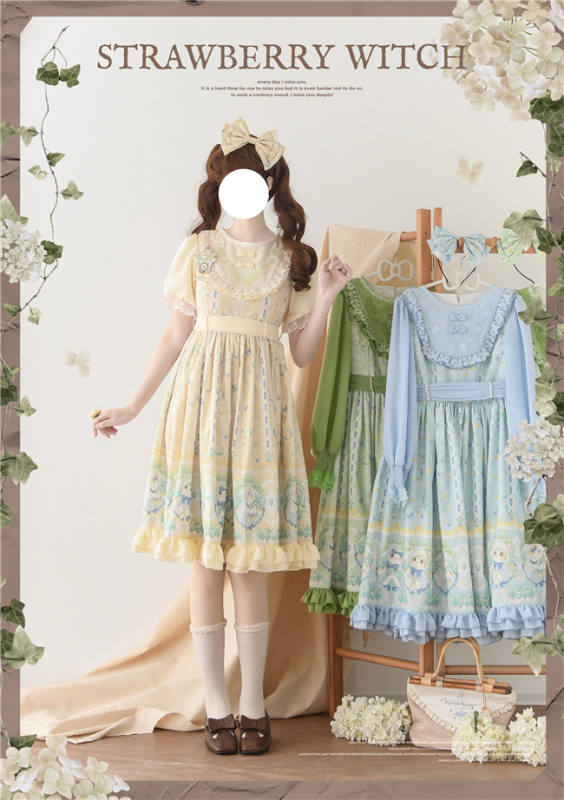 Strawberry Witch Kitten in the Lily of Valley Lolita Dress