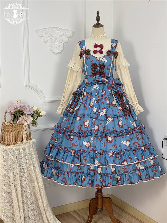 Miss Point Forest Berry Rabbit Lolita Jumper Dress