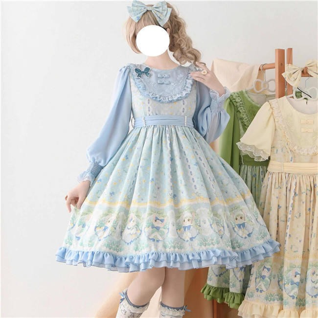 Strawberry Witch Kitten in the Lily of Valley Lolita Dress
