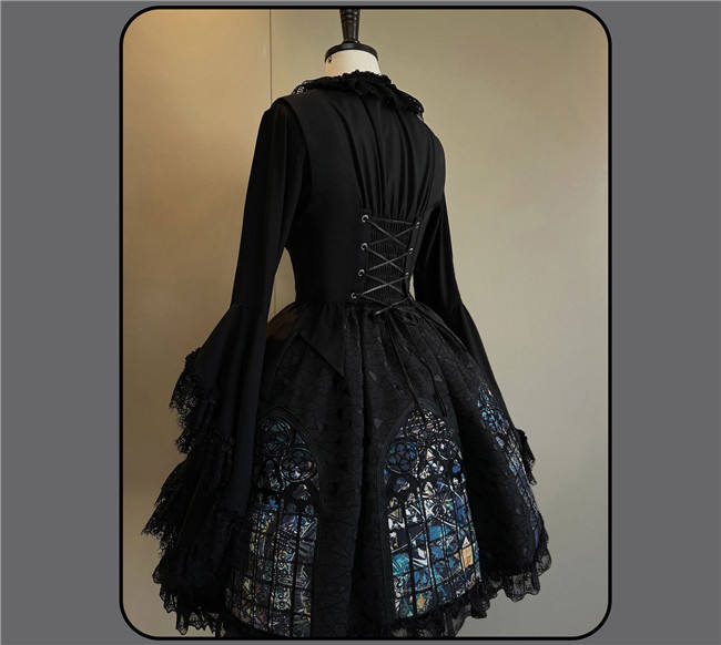Susin Night Falls Cathedral Stained Glass Window Gothic Lolita Series