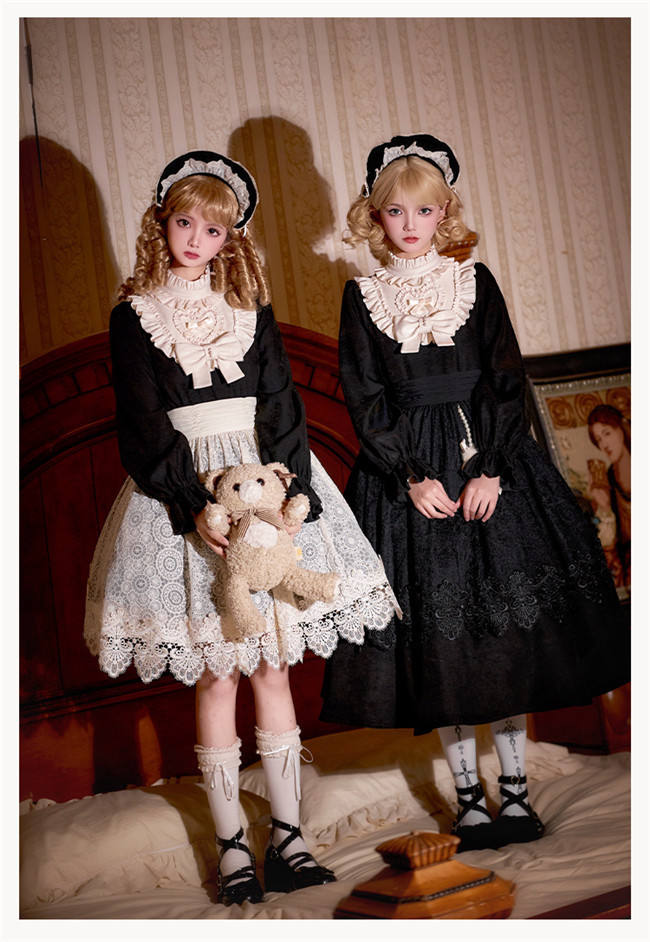 Withpuji The Twilight Choir Loose Doll Lolita Dress and Apron