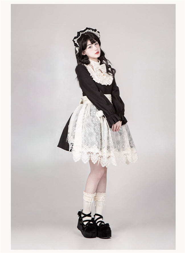 Withpuji The Twilight Choir Loose Doll Lolita Dress and Apron
