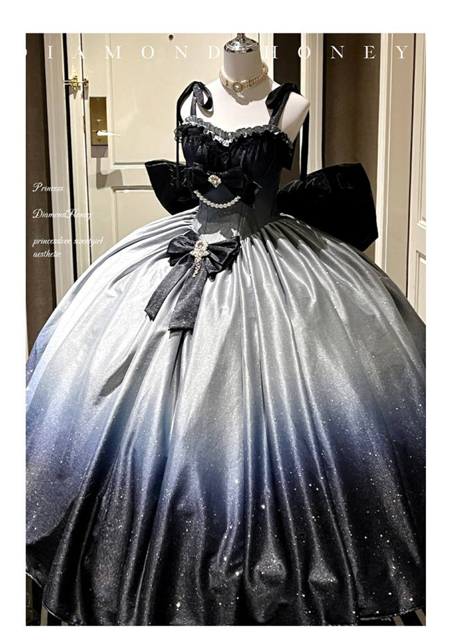 galaxy formal dress Galaxy Iridescent Glitter Off Shoulder Sleeve Prom Dress