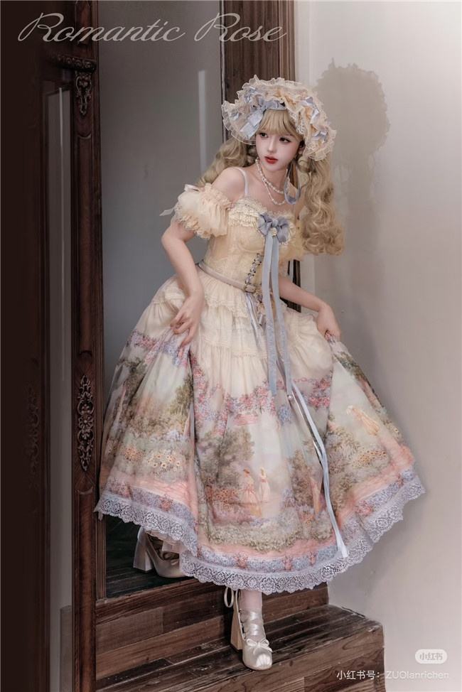 Romantic Rose Elegant Lolita Dress and Overskirt