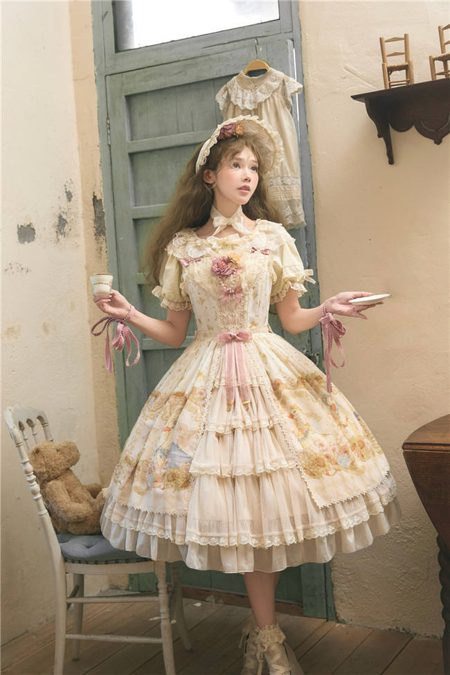 Dark Star Island Lilith's Farm Trip Front Open Lolita Dress