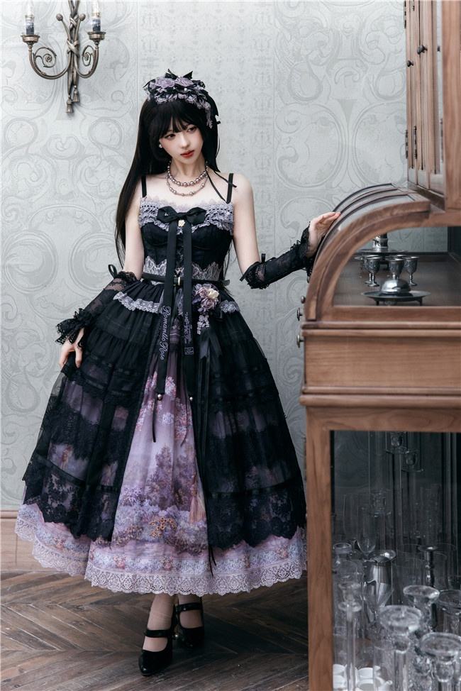 Romantic Rose Elegant Lolita Dress and Overskirt