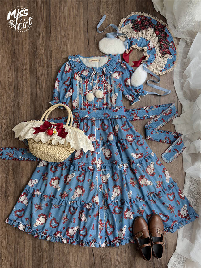 Miss Point Forest Berry Rabbit Lolita Short Sleeves Dress