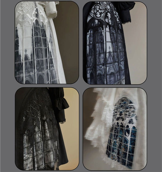 Susin Night Falls Cathedral Stained Glass Window Gothic Lolita Series