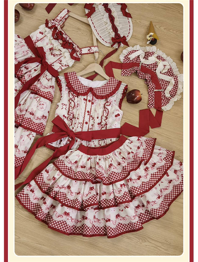 Honey Machine Ripe Cherry Sweet Lolita Skirt and Top