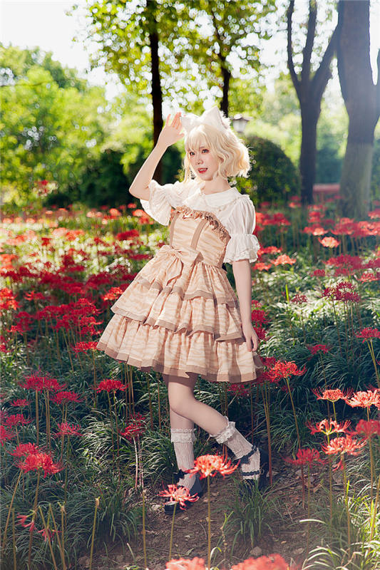 Infanta Sweet Kitten Tiered Lolita Dress and Tail
