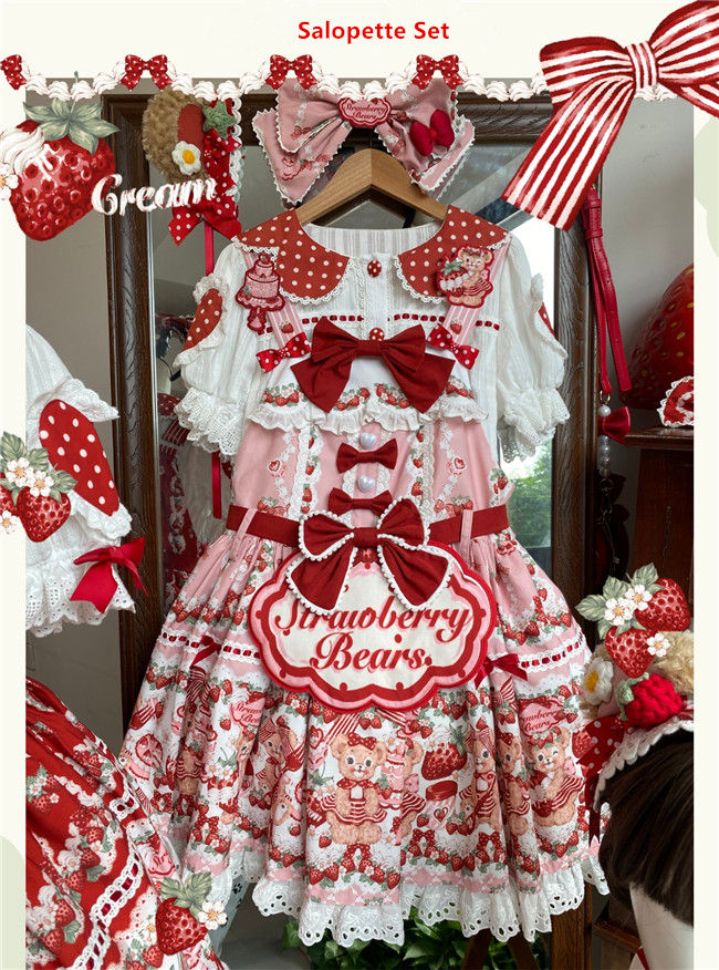 Strawberry Bears Sweet Lolita Dress Full Set