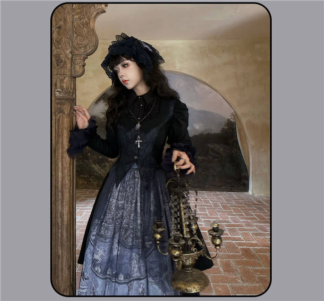 Susin Astrolabe Dark Gothic Lolita Dress, Skirt, Blouse and Accessory