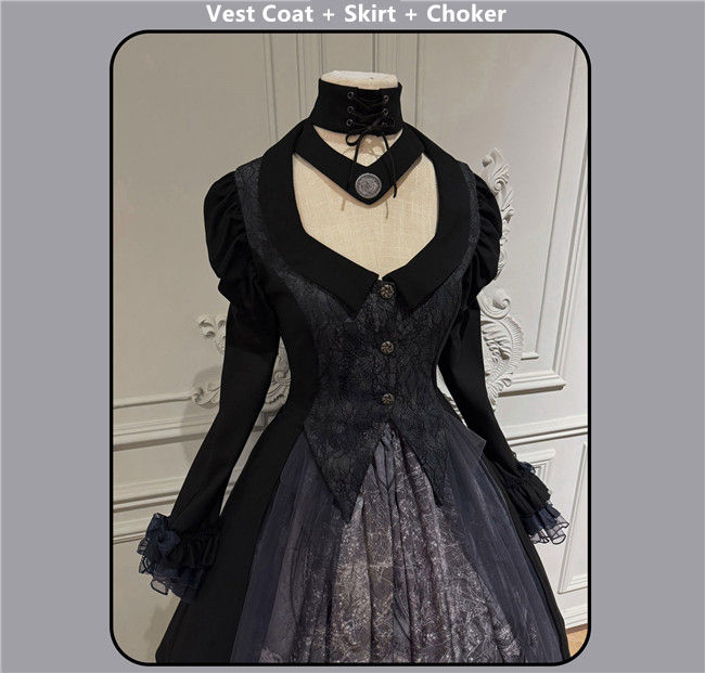Susin Astrolabe Dark Gothic Lolita Dress, Skirt, Blouse and Accessory