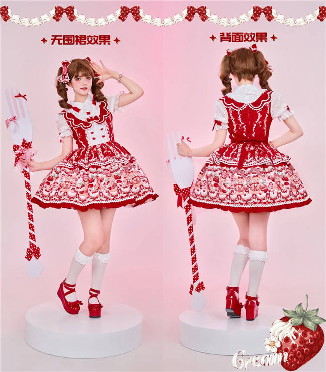 Strawberry Bears Sweet Lolita Dress Full Set