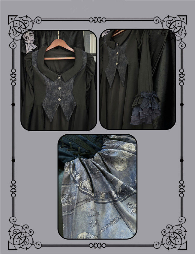 Susin Astrolabe Dark Gothic Lolita Dress, Skirt, Blouse and Accessory