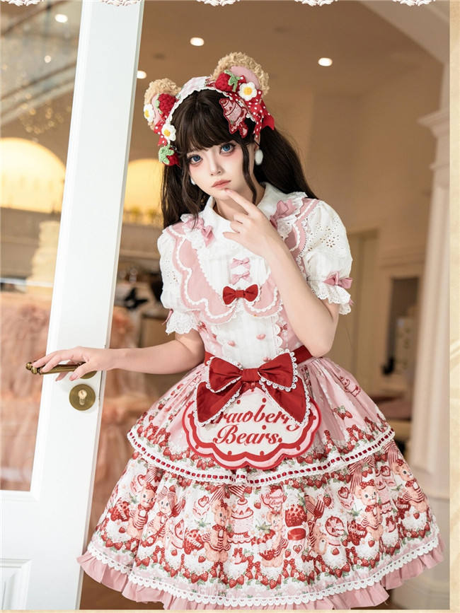 Strawberry Bears Sweet Lolita Dress Full Set