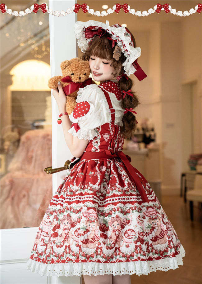 Strawberry Bears Sweet Lolita Dress Full Set