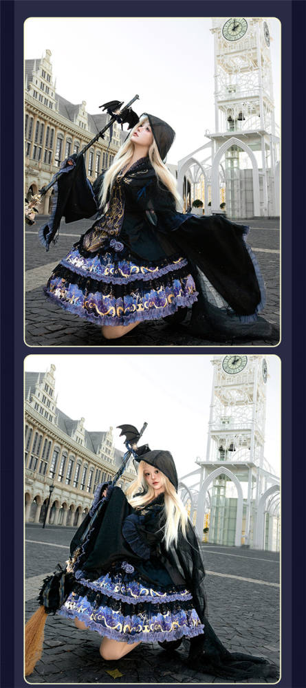 Ying Luo Fu Astrologer Cat Classic Lolita Dress and Cape