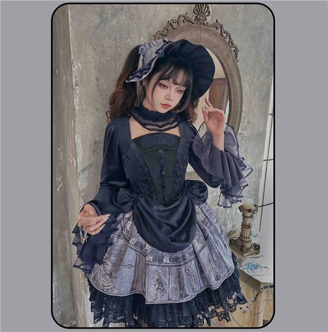 Susin Astrolabe Dark Gothic Lolita Dress, Skirt, Blouse and Accessory