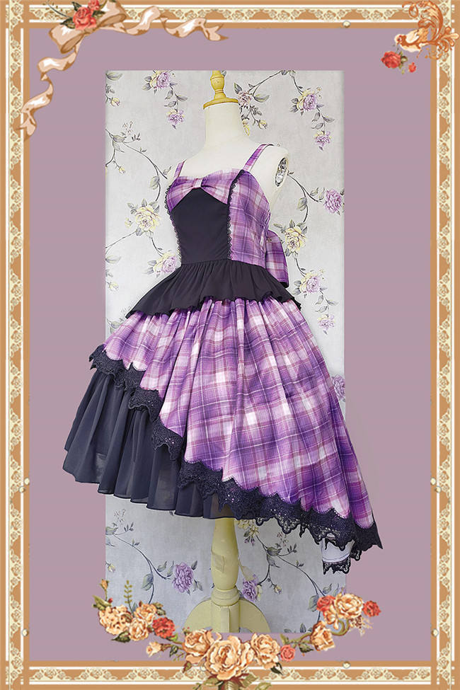Infanta Irregular Plaid Lolita Dress