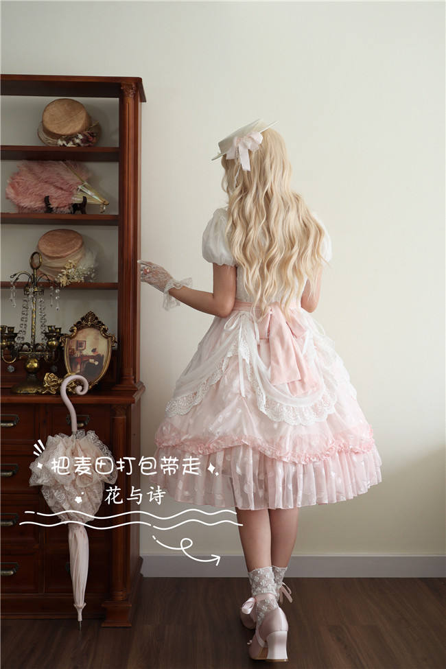Flowers and Poetry Pink Lolita Dress and Hat