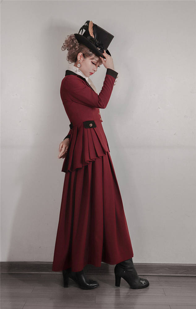 Foxtrot Lolita Plus Size Friendly Vintage Skirt and Coat Set