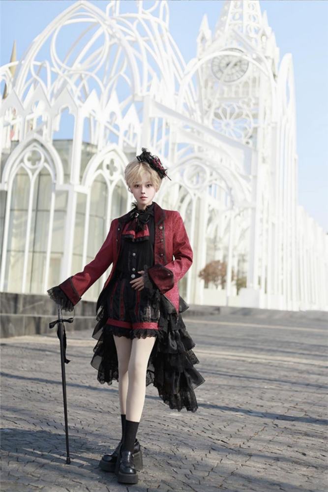 Castle Too Medieval European Style Ouji Coat, Pants Red Coat Size XL In Stock