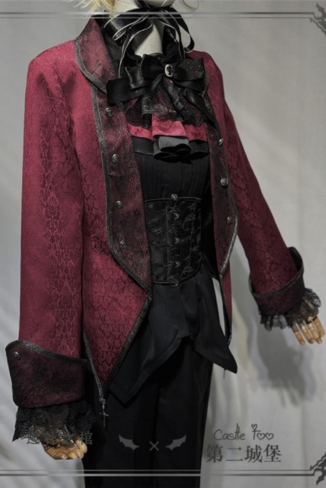 Castle Too Medieval European Style Ouji Coat, Pants Red Coat Size XL In Stock