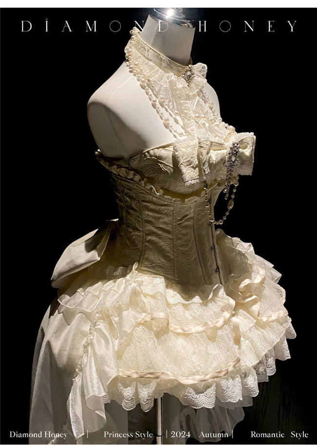 Diamond Honey Halter Neck Formal Dress, Corset and Tailing