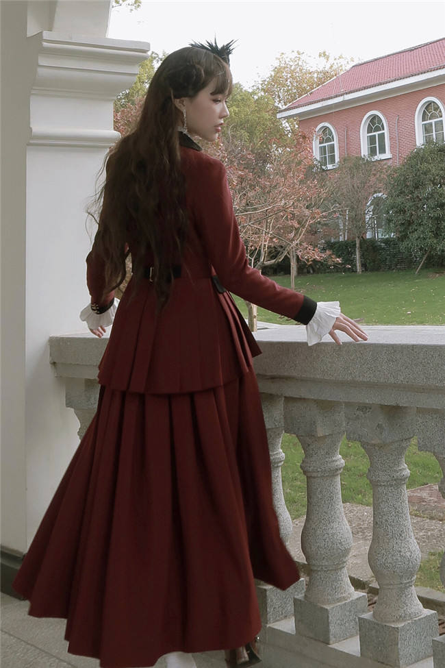 Foxtrot Lolita Plus Size Friendly Vintage Skirt and Coat Set
