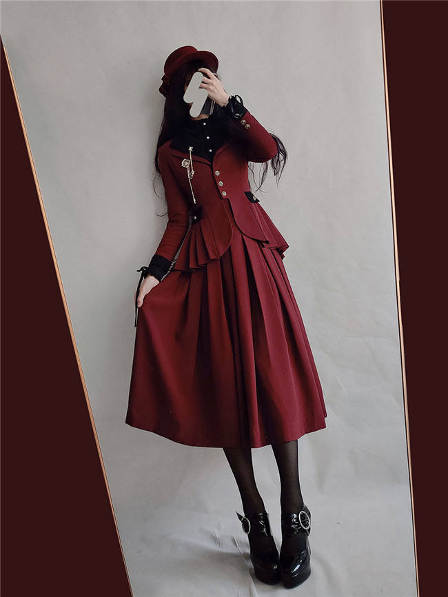 Foxtrot Lolita Plus Size Friendly Vintage Skirt and Coat Set