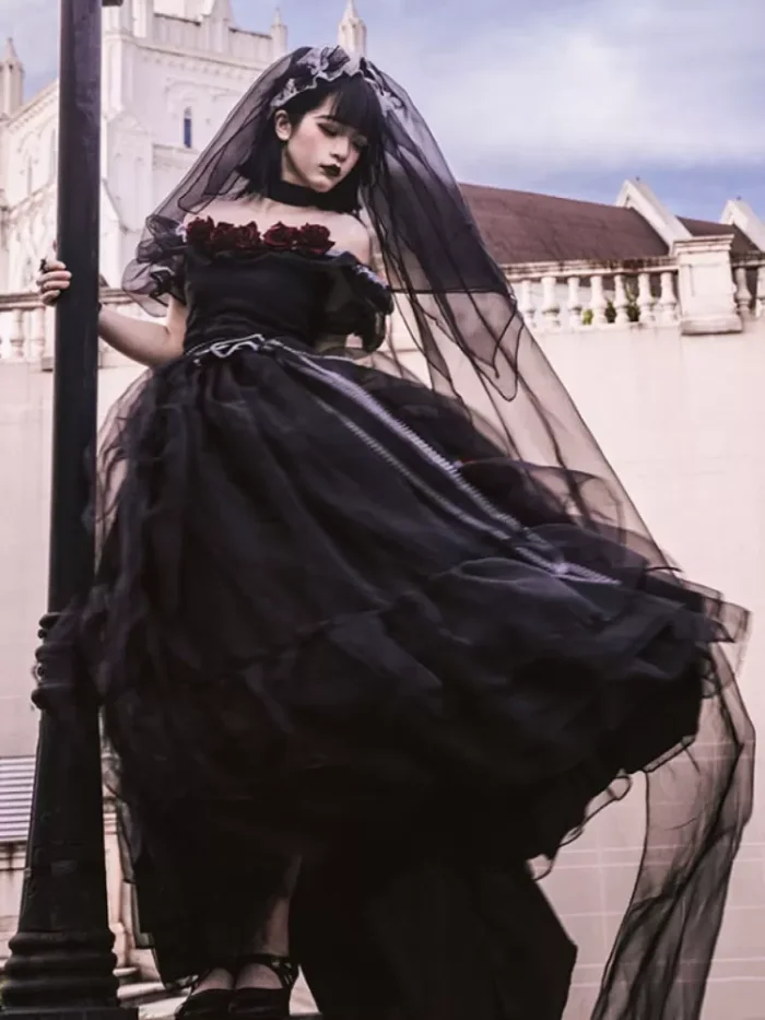 Black Rose Plus Size Friendly Hime Lolita Dress