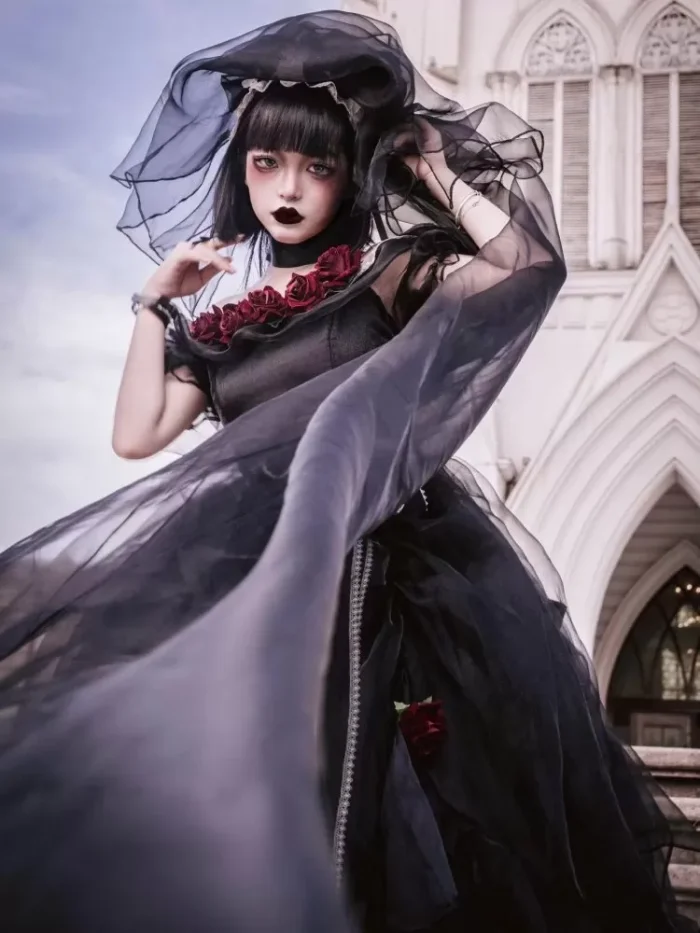 Black Rose Plus Size Friendly Hime Lolita Dress