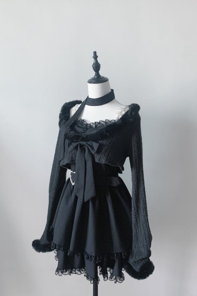 Bug Starting ~Stardust Pact~ Jirai Kei Kuro Plaid Strap Dress