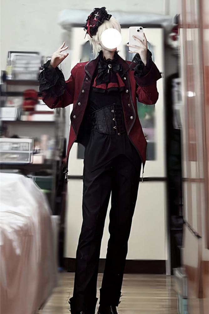 Castle Too Medieval European Style Ouji Coat, Pants Red Coat Size XL In Stock