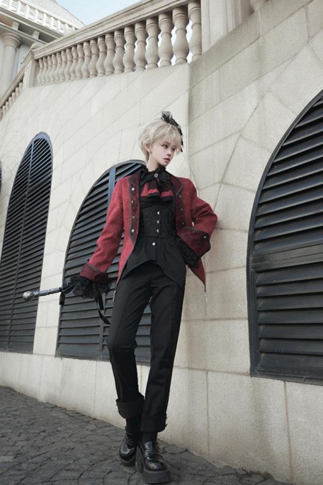 Castle Too Medieval European Style Ouji Coat, Pants Red Coat Size XL In Stock