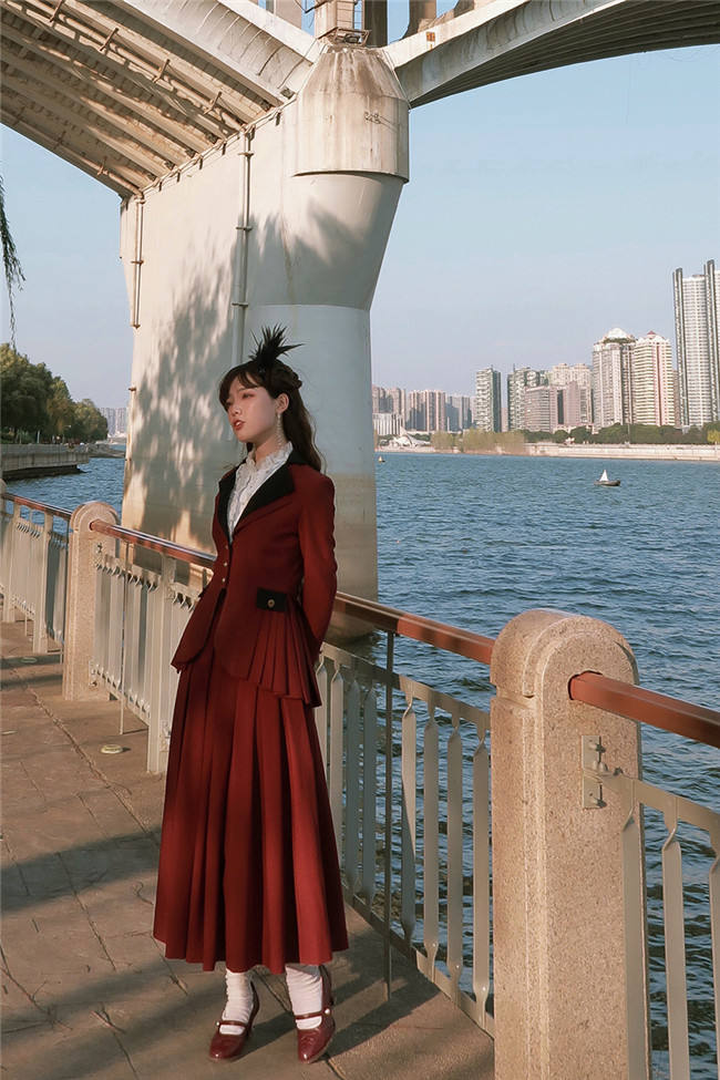Foxtrot Lolita Plus Size Friendly Vintage Skirt and Coat Set