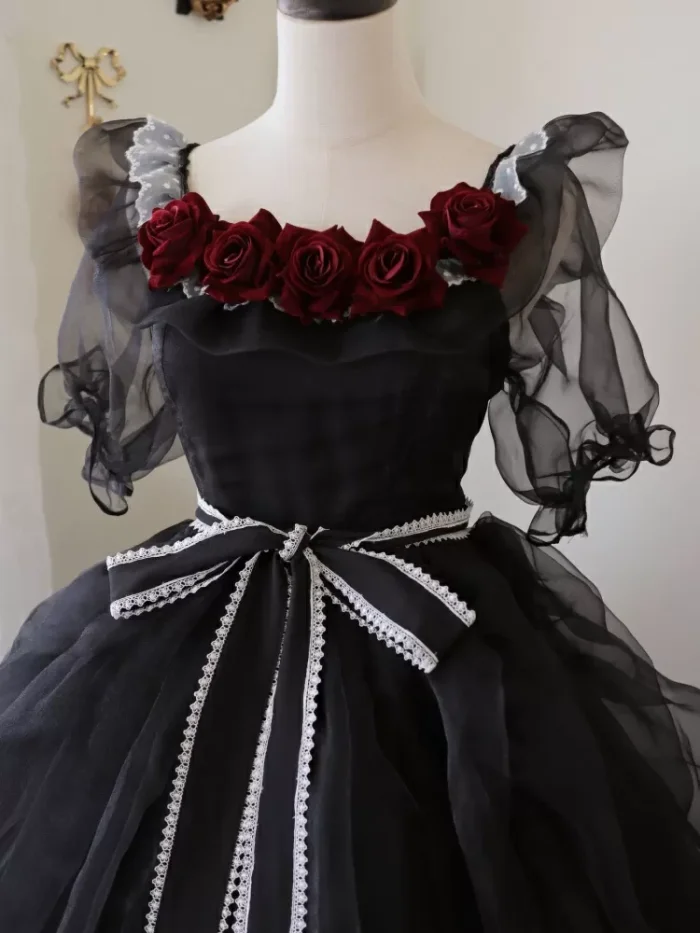 Black Rose Plus Size Friendly Hime Lolita Dress