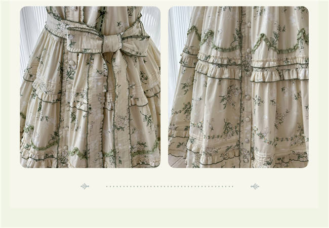 Camellia Print Lolita Jumper Dress and Headband