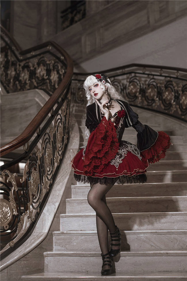 Blood Clan Feast Dark Gothic Lolita Jumper Dress and Bolero
