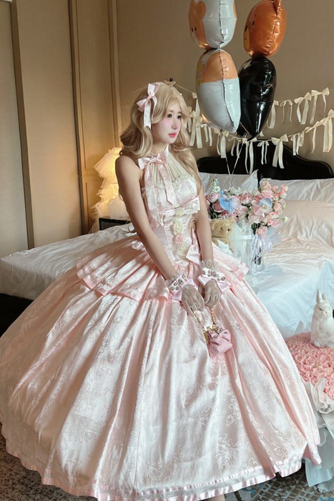 Diamond Honey ~Gently Into Dreams~ Halter Neck Pink Formal Dress