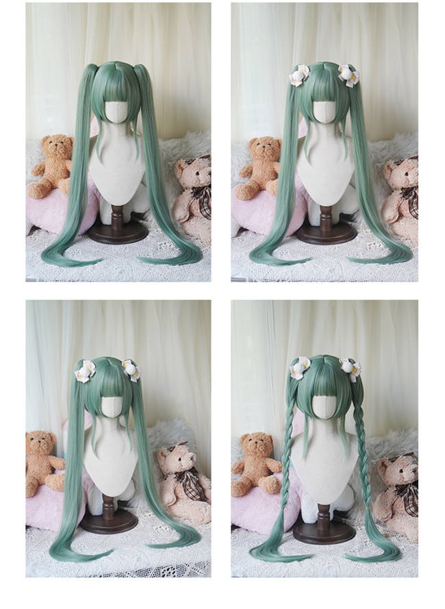 Yuchashui Face Framing Short Wigs and Long Straight Ponytails Set