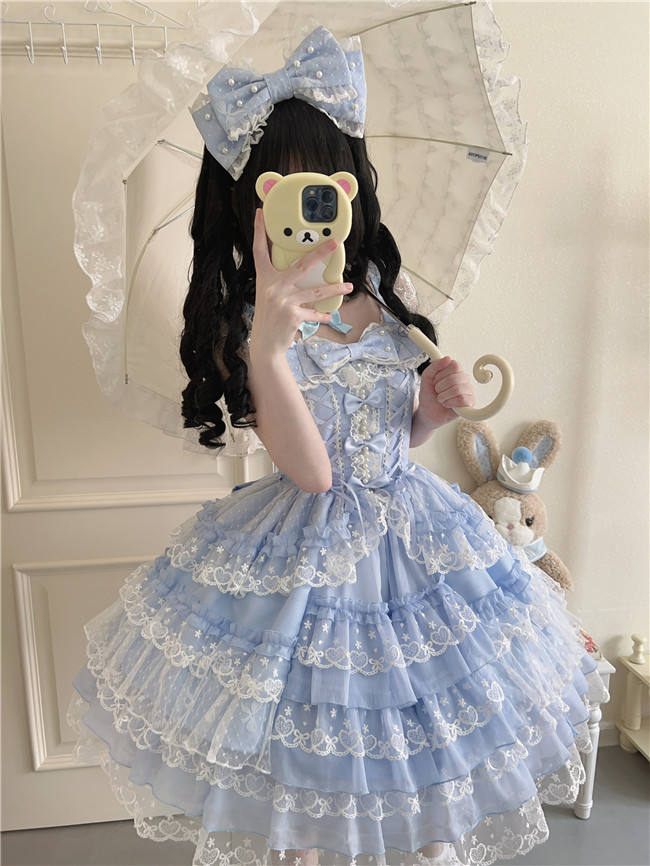 Love Prelude Lolita Jumper Dress, Blouse, Bonnet and Headbow