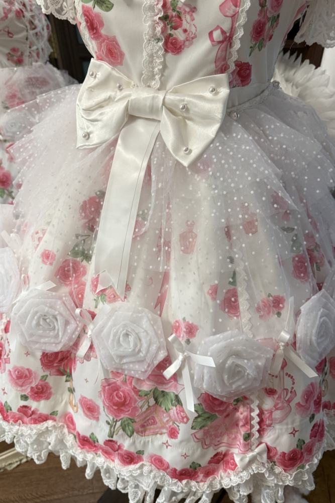 Feline Contract ~Little Rose~ Lolita Prints OP and Overdress 5 Colors